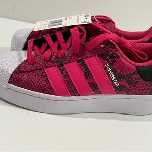 Adidas Superstar Bold SnakeSkin Pink Platform Shoes, Size 6W, worn once. No tag